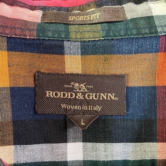 Rodd & Gunn Sports Fit Linen Long Sleeve Plaid Button Down Dress Shirt Fairlight - Picture 4 of 7